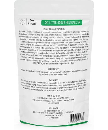 No Sweat Activated Carbon Cat Litter Odour Neutralizer-Made Of Coconut Shell-All Natural-No Chemical Toxic Ingredients-Unscented-Planet Friendly-Economy Pack-500 GR- Packing May Vary - Buy Online on GoSupps.com