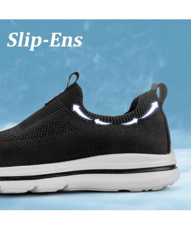 Odckoi Men's Slip On Sneakers - Breathable Black Running Shoes for Outdoor Fitness & Lightweight Road Running (Size 45 EU) - Buy Online on GoSupps.com