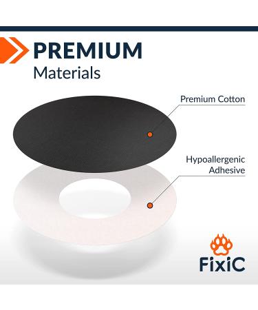 Fixic Freestyle Adhesive Patch 25 PCS - Suitable for Libre, Enlite, Guardian - No Glue Center - Pre-Cut Back Paper - Long-lasting Sensor Fixation (Black) - Buy Online on GoSupps.com