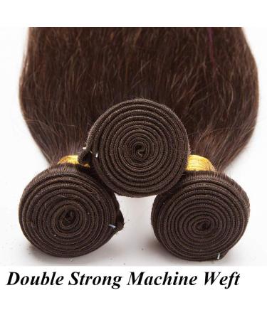 SEGO 24-Inch Brazilian Human Hair Bundles - 100% Unprocessed Virgin Straight Extensions | Dark Brown Weave (60cm 100g) - Buy Online on GoSupps.com