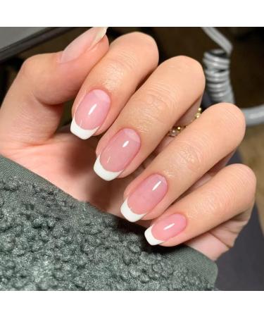 48Pc French False Nails with Glue: Short Medium Nude Pink Full Cover Fake Nail Tips - Manicure Tools Included for Women and Girls - Buy Online on GoSupps.com