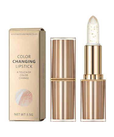 G n rique Color Change Lipstick Mood Reactive Tinted Balm Gold Crystal Shimmer Hydrating Plumper Stain Long-Lasting Glossy Makeup Cosmetic for Women Teens Girls Daily Looks