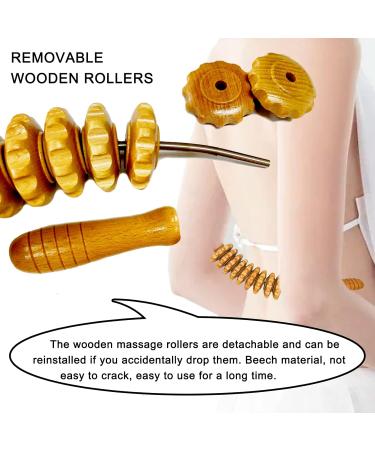 Premium Wood Fascia Roller & Massage Scooter - Beech Muscle Relaxation & Body Shaping Anti-Cellulite Gua Sha - Buy Online on GoSupps.com