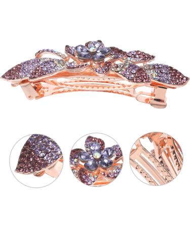 DOITOOL Rhinestone Hair Clip Hair Gems for Women Wedding Hair Rhinestone Hair Accessories Flower Headpiece Decorative Hair Clips Crystal Headpiece Purple Spring Clip Modeling Metal Bride - Buy Online on GoSupps.com