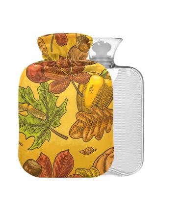 Autumn Pumpkin Hot Water Bottle with Cover 1L Small Hot Water Bag for Pain Relief Back Pain Hot Cold Therapy BPA Free