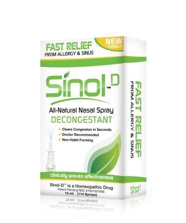 Sinol-D All Natural Nasal Spray Decongestant 15 ml