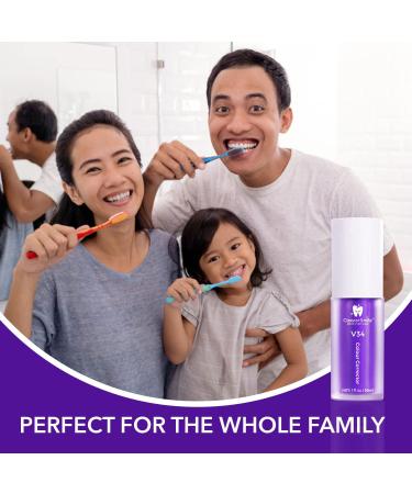 ClearerSmile Purple Teeth Whitening Toothpaste - V34 Color Corrector for Sensitive Teeth - Stain Removal Gel - Best Whitening Toothpaste for Teeth Whitening - Teeth Whitener (1fl oz/30 ml) - Buy Online on GoSupps.com