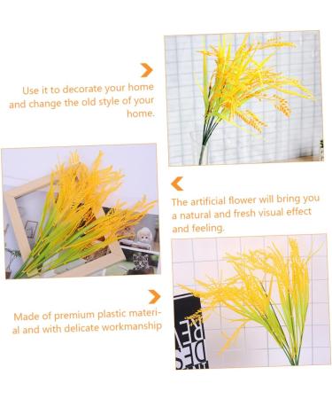 Zerodeko 12 Pcs Simulated Rice Fake Wheat Ears Wheat Ears Dried Flowers Plants Decor Natural Home Decor Rhinestone Kit for Teeth Faux Plant Artificial Bush Greenery Plastic Household Straw Yellowx3pcs 48X15CMx3pcs - Buy Online on GoSupps.com