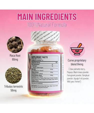Wins Town Curve Maca Gummies, Premium Maca Root, Vitamin Supplement for Body Wellness, Energy & Hip Curves, 60 Count - Buy Online on GoSupps.com