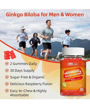 Babivek 2 Pack Ginkgo Biloba Gummies with Ashwagandha Vitamin C & Magnesium - Vegan Non-GMO Gluten-Free - Raspberry Flavor 120 Count - Buy Online on GoSupps.com