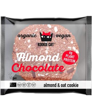 Kookie Cat Vegan Vanilla Chocolate Chip Cookies Individually Wrapped Gluten Free Soy Free Organic & Organic Cashews & Oats - 12 X 50g Multipack - Buy Online on GoSupps.com