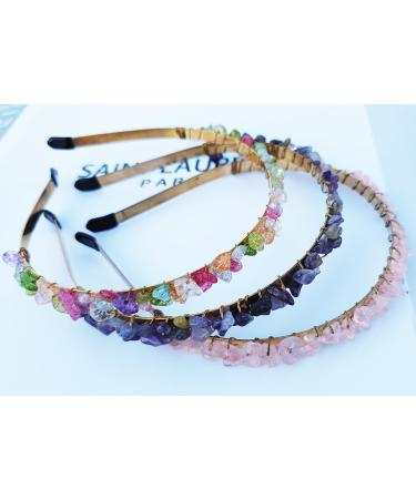 Crystal Beads Headband Set - Rose Quartz, Amethyst, Colorful Beads for Girls | FZBHRO Hair Accessories - Buy Online on GoSupps.com