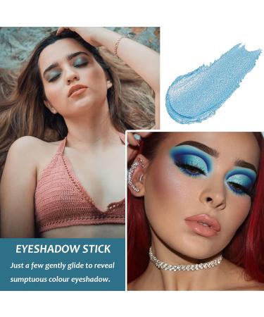 Shimmer Waterproof Eyeshadow Stick - Long Lasting Pearlescent Eyeliner Pencil for Glitter Eye Makeup (Lake Blue) - Buy Online on GoSupps.com