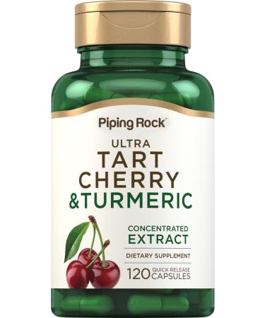 Piping Rock Turmeric and Tart Cherry Capsules | 120 Count | with Black Pepper Extract | Vegetarian Non-GMO Gluten Free Supplement