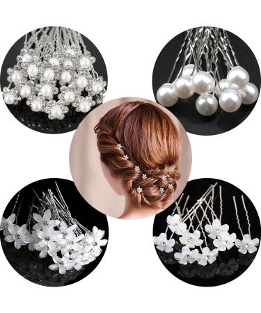 20Pcs Pearl Hair Pins Bridal Hair Pins Wedding Hair Pins Flower Hair Pins for Women Wedding Bridesmaid Hair Accessories for Women Girls Wedding Ball