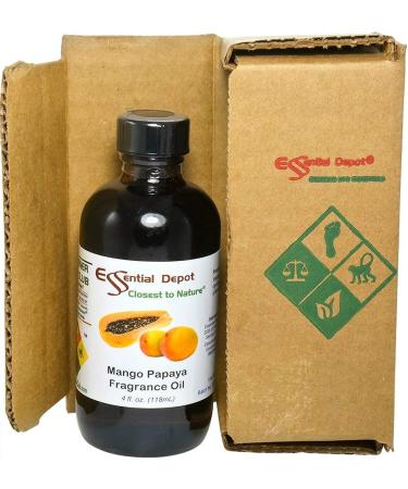 Mango Papaya Fragrance Oil - 4 oz Amber Glass Bottle | Exotic Scent for Aromatherapy & DIY Products - Buy Online on GoSupps.com