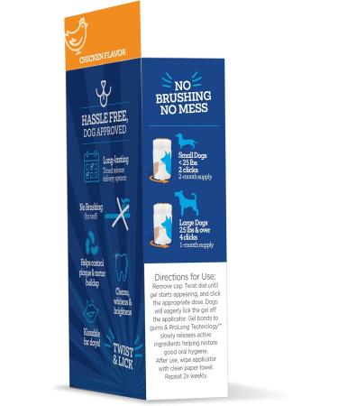 Vetality Brush Free Twist & Lick Dental Gel for Dogs - 24-Hour Teeth Cleaning, Chicken Flavor - Vet Recommended Breath Freshener - Buy Online on GoSupps.com