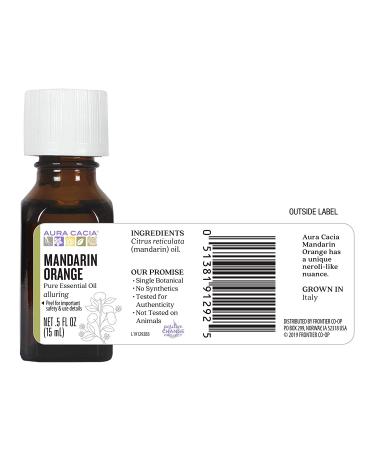 Aura Cacia Mandarin Orange Essential Oil - Pure Botanical Essence 0.5 Fl Oz - Buy Online on GoSupps.com