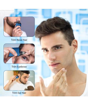 Portable Electric Nose Hair Trimmer - Type-C Rechargeable Unisex with Dust Protection Cap (Blue) - Shop Now - Buy Online on GoSupps.com