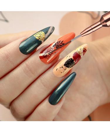 WLLHYF 5Pcs Nail Art Liner Brushes Painting Nail Art Brushes for Long Lines Details Fine Drawing Nail Dotting Drawing Tool Set 7mm/9mm/11mm/15mm/25mm(Gold - Buy Online on GoSupps.com