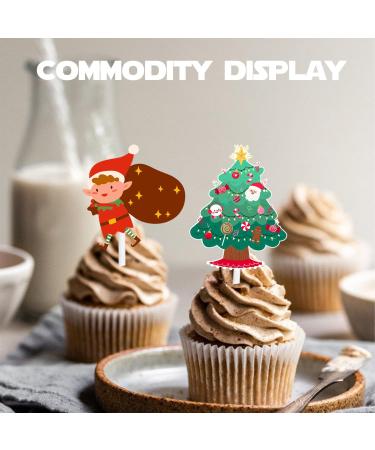 18pcs Glitter Santa Claus Christmas Tree Snowman Dessert Cupcake Topper Merry Christmas Winter Theme Decor Supplies Baby Shower Boys Girls Happy Birthday Decorations - Buy Online on GoSupps.com