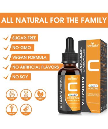 Liposomal Vitamin C 2000 mg | Non-GMO Vegan-Friendly & pH-Neutral Drops | 60ml | Quali -C | Boost Immunity & Absorption - Buy Online on GoSupps.com