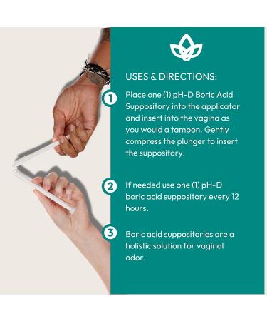 pH-D Feminine Health - 600 mg Boric Acid Suppositories - Woman Owned - for Vaginal Odor Use - 12 Count 12 Count (Pack of 1) - Buy Online on GoSupps.com