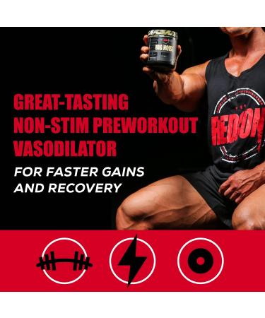 REDCON1 Big Noise Non-Stim Pre Workout Powder - Caffeine Free, Keto Friendly, Watermelon Flavor, 30 Servings for Pump & Endurance - Buy Online on GoSupps.com