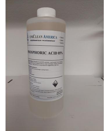 Phosphoric Acid 85% - Rust Remover - Lime Cleaner - Scale Remover - UniClean America - USA (Size: 32 fl oz)