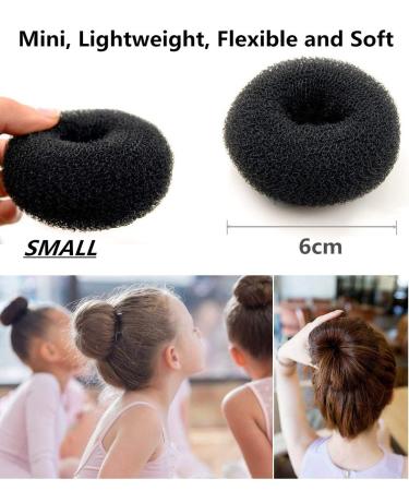 4 Pack Small Hair Bun Maker for Kids & Girls - Mini Chignon Doughnut Shaper - Black, 2.4 Inch - Buy Online on GoSupps.com
