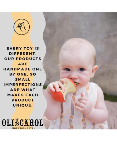 Oli & Carol Pepa the Apple Baby Teething Ring - Natural Rubber Red Teether for Infants | Shop Internationally - Buy Online on GoSupps.com
