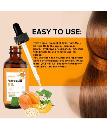 Organic Pumpkin Seed Oil 100% Pure Cold Pressed Pumpkin Seed Oil for Hair Growth Repairs Hair Follicles Stronger Hair Hair Growth Oil for Women & Men - Buy Online on GoSupps.com