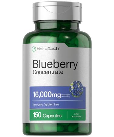 Horb ach Blueberry Extract Supplement | 150 Capsules | Blueberry Concentrate | Non-GMO Gluten Free