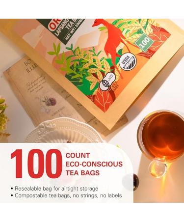 WT WEETEE Organic Lapsang Souchong Tea Bags, USDA Organic Smoky Black Tea 100 Count, Natural Caffeine & Antioxidant, Classic Chinese Tea - Buy Online on GoSupps.com