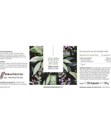 NATURTREU High Dose Sage Capsules - 6000mg Sage Extract (60:1) - Vegan & Lab Tested - 120 Capsules for Optimal Health - Buy Online on GoSupps.com