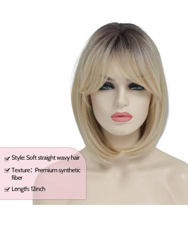 Morichy Large Base Ombre Blonde Hair Topper 12 Inch for Thinning Hair - Synthetic Wiglets for Women - Mix Blonde with Dark Root - Buy Online on GoSupps.com