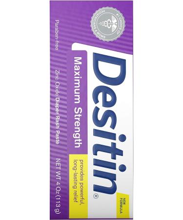 Desitin Maximum Strength Baby Diaper Rash Cream - 40% Zinc Oxide Treatment & Prevention - 4 oz - Buy Online on GoSupps.com