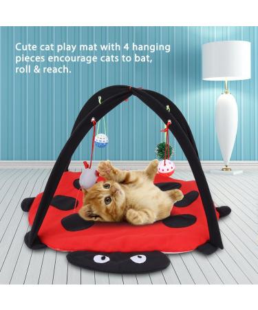 Multifunctional Cat Activity Mat Cat Play Mat with Balls Mouse Hanging Toy Foldable Interactive Play Area Station for Cats Kitten - Buy Online on GoSupps.com