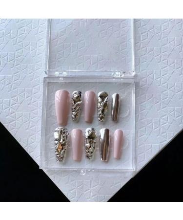 Temperament manicure handmade fake nails nail patch mirror white temperament wearing armor.(M) - Buy Online on GoSupps.com