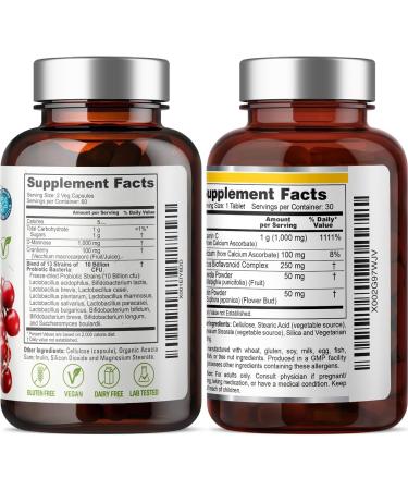 biophix D-Mannose Plus Cranberry Probiotics 1000 mg 120 Vcaps - Free Vitamin C-1000 30 Tablets - Supports Urinary Bladder Tract Health and Digestive Well Being - Buy Online on GoSupps.com