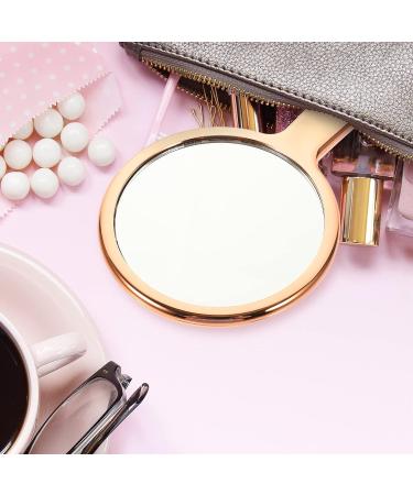 FOMIYES Hand Mirror - Rose Gold Glass Handheld Mirror for Makeup and Travel - 16x9cm - Buy Online on GoSupps.com