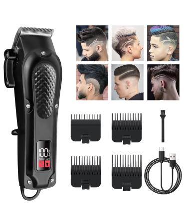 Hair Clippers Men Hair Trimmers Electric Hair Trimmer Beard Trimmer with 4 Guide Combs LCD Display Gifts for Men