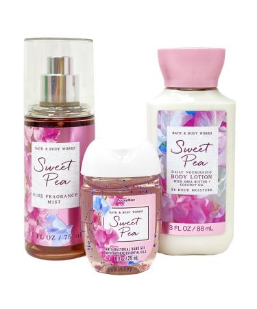 Bath & Body Works Sweat Pea Oh Baby 3 Piece Mini Gift Set | Travel Size Fragrance Mist Body Lotion & Hand Gel - Perfect Gift - Buy Online on GoSupps.com
