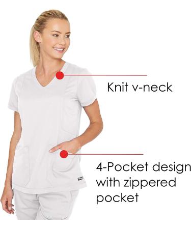 BARCO Grey's Anatomy Scrubs - Kira V-Neck Love Print Scrub Top for Women - Medium, White - Buy Online on GoSupps.com