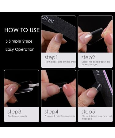 360PCS Wellquinn Short Square Nail Tips - Full Cover Press on Nails - Clear Acrylic French False Nails with Box for Manicure Salon and DIY Nail Art - 10 Sizes - Buy Online on GoSupps.com