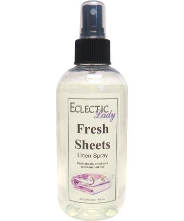 Fresh Sheets Linen Spray 8 ounces - Eclectic Lady Sheet and Linen Spray - No Artificial Colors Parabens or Preservatives - Long-Lasting Scent for Bed Fabric & Pillow 8 Fluid Ounces