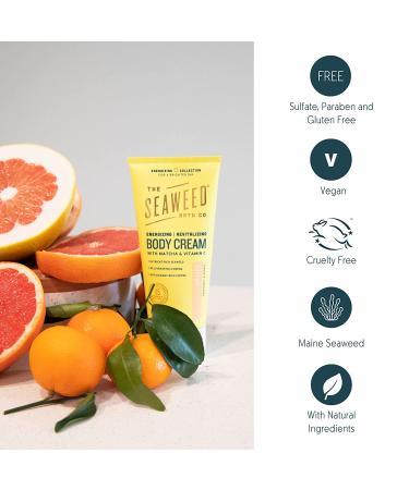 Energizing Body Cream - The Seaweed Bath Co. | Vegan Bladderwrack Seaweed, Paraben Free, Grapefruit Orange - 6 fl. oz. - Buy Online on GoSupps.com