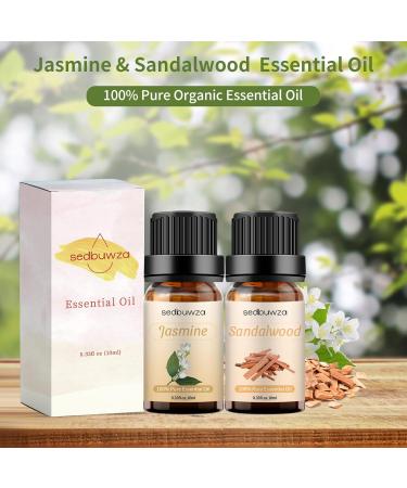 Sandalwood Jasmine Essential Oil Set - 2 x 10 ml for Diffusers Aromatherapy Soap & Candle Making | Sedbuwza - Buy Online on GoSupps.com