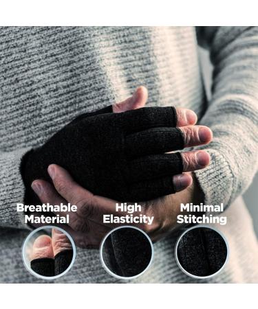 Hotcakes Compression Gloves for Arthritis Pain Relief - Elastic Support for Carpal Tunnel & Raynauds - Men and Women - Black - Buy Online on GoSupps.com