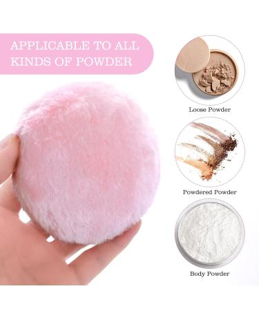 Sibba Large Fluffy Powder Puff - Reusable Velour Face & Body Makeup Tool (2-Pack: Pink & Beige 10 cm) - Ultra-Soft Washable Perfect for Loose Powder Application - Buy Online on GoSupps.com